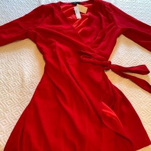 New Red Wrap Dress